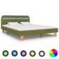 Bettgestell mit LED Grün Stoff 180x200 cm Bettgestell mit LED Grün Stoff 180x200 cm