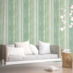 Evergreen Tapete Gradient Stripes Grün