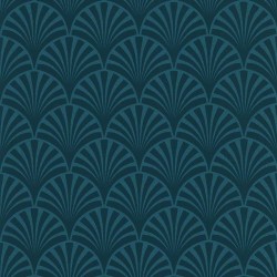 couleurs & matières Tapete 20's Pattern Artdeco Blau