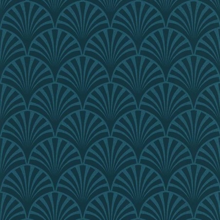 couleurs & matières Tapete 20's Pattern Artdeco Blau