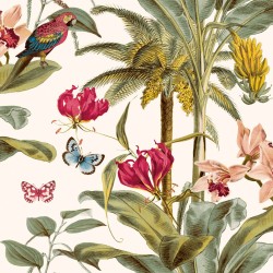 DUTCH WALLCOVERINGS Tapete Tropisch Grün und Rosa