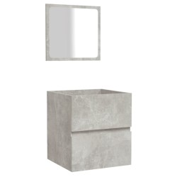 vidaXL Badschrank mit Spiegel Betongrau Holzwerkstoff