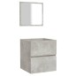 vidaXL Badschrank mit Spiegel Betongrau Holzwerkstoff vidaXL Badschrank mit Spiegel Betongrau Holzwerkstoff