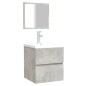 vidaXL Badschrank mit Spiegel Betongrau Holzwerkstoff vidaXL Badschrank mit Spiegel Betongrau Holzwerkstoff