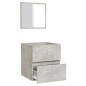 vidaXL Badschrank mit Spiegel Betongrau Holzwerkstoff vidaXL Badschrank mit Spiegel Betongrau Holzwerkstoff