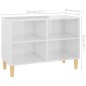 vidaXL TV-Schrank mit Massivholz-Beinen Hochglanz-Weiß 69,5x30x50 cm vidaXL TV-Schrank mit Massivholz-Beinen Hochglanz-Weiß 69,5x30x50 cm