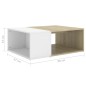 vidaXL Couchtisch Weiß Sonoma-Eiche 90x67x33 cm Holzwerkstoff vidaXL Couchtisch Weiß Sonoma-Eiche 90x67x33 cm Holzwerkstoff