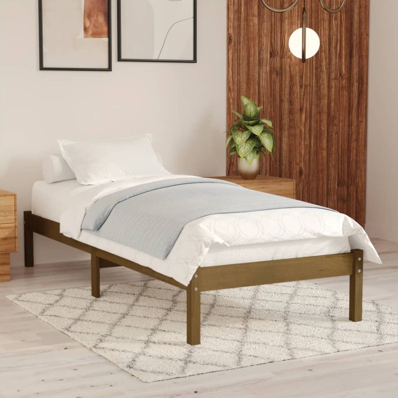 vidaXL Massivholzbett Honigbraun 75x190 cm vidaXL Massivholzbett Honigbraun 75x190 cm