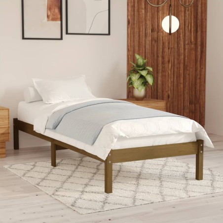 vidaXL Massivholzbett Honigbraun 75x190 cm