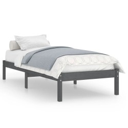 vidaXL Massivholzbett Grau 90x190 cm
