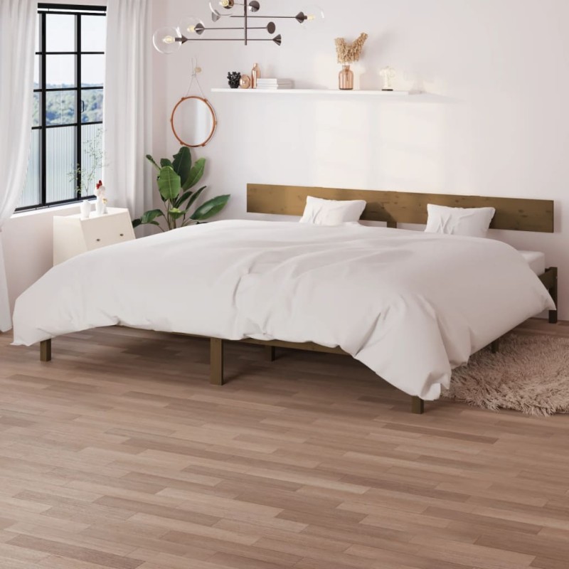 vidaXL Massivholzbett Honigbraun Kiefer 200x200 cm vidaXL Massivholzbett Honigbraun Kiefer 200x200 cm