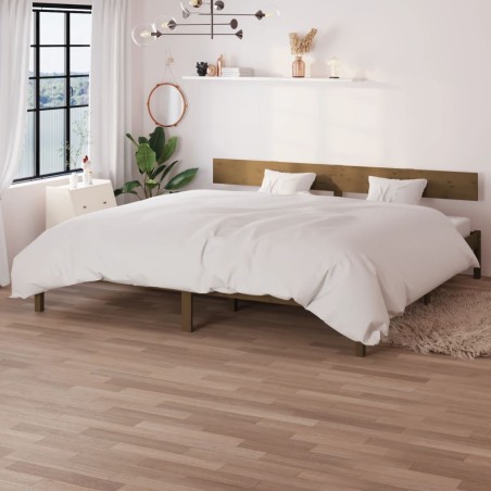 vidaXL Massivholzbett Honigbraun Kiefer 200x200 cm