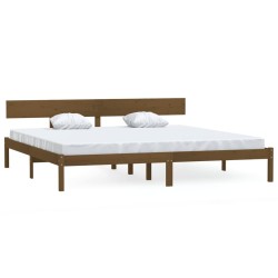 vidaXL Massivholzbett Honigbraun Kiefer 200x200 cm