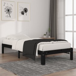 vidaXL Massivholzbett Schwarz Kiefer 90x200 cm