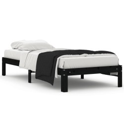vidaXL Massivholzbett Schwarz Kiefer 90x200 cm