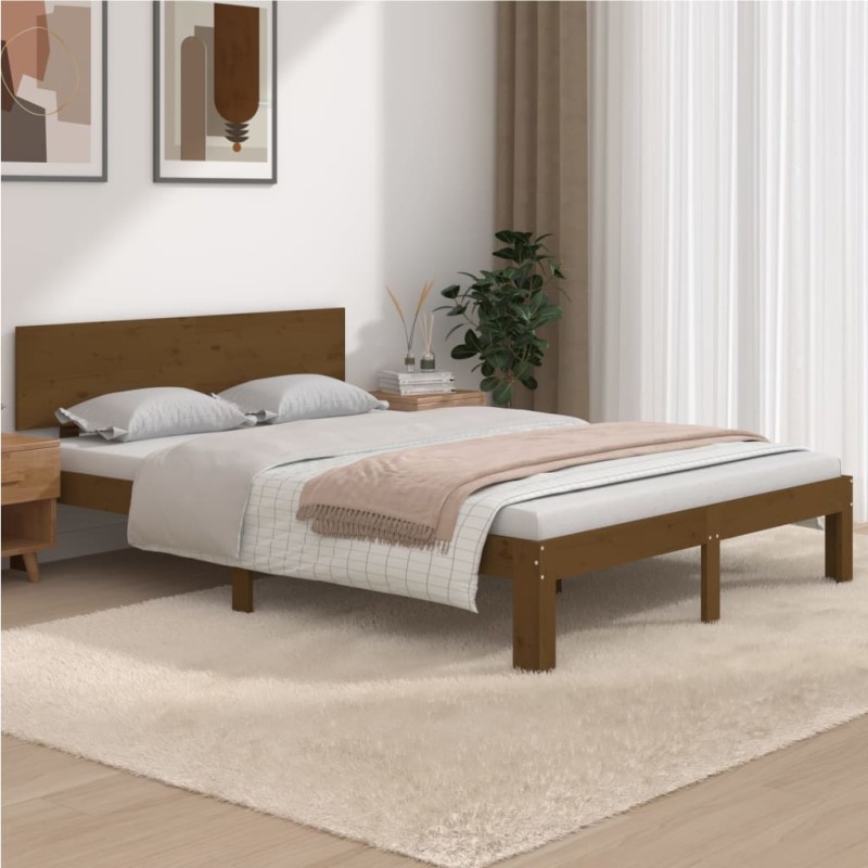 vidaXL Massivholzbett Honigbraun 150x200 cm vidaXL Massivholzbett Honigbraun 150x200 cm