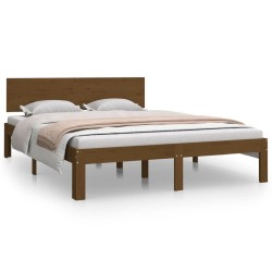 vidaXL Massivholzbett Honigbraun 150x200 cm
