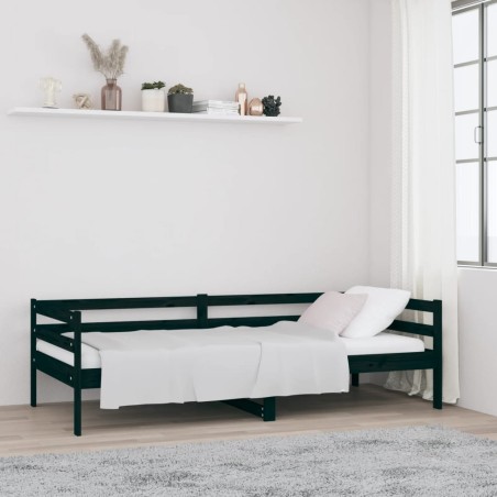 vidaXL Tagesbett Schwarz 80x200 cm Massivholz Kiefer