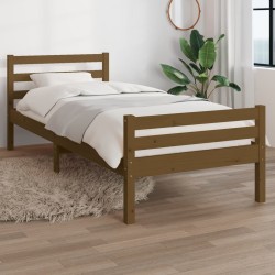 vidaXL Massivholzbett Honigbraun 100x200 cm