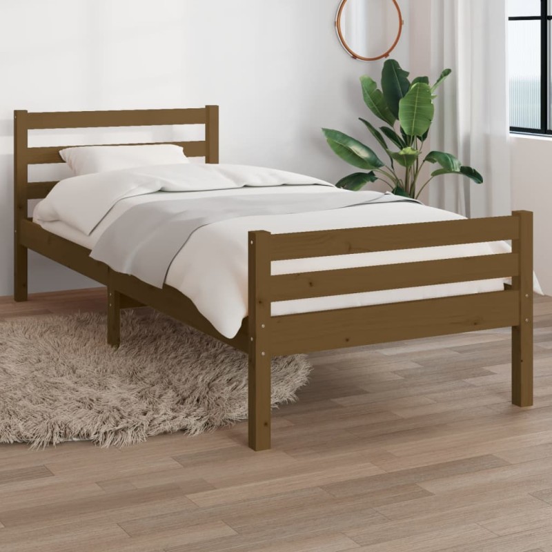 vidaXL Massivholzbett Honigbraun 100x200 cm vidaXL Massivholzbett Honigbraun 100x200 cm