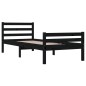 vidaXL Massivholzbett Schwarz 100x200 cm vidaXL Massivholzbett Schwarz 100x200 cm