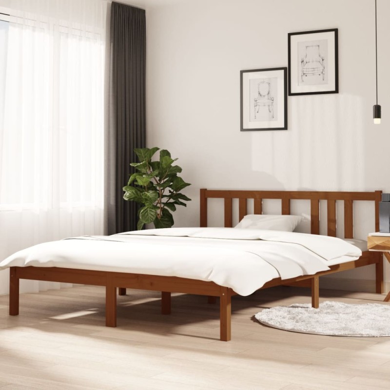 vidaXL Massivholzbett Honigbraun 140x200 cm vidaXL Massivholzbett Honigbraun 140x200 cm