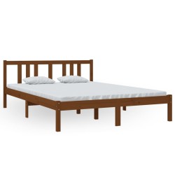 vidaXL Massivholzbett Honigbraun 140x200 cm