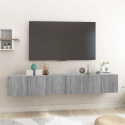 vidaXL TV-Wandschrank Grau Sonoma 3 Stk. 60x30x30 cm Holzwerkstoff