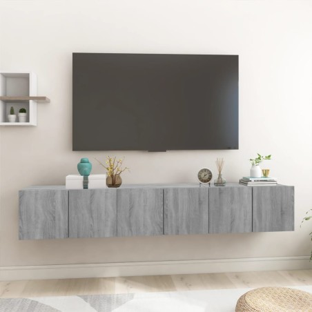 vidaXL TV-Wandschrank Grau Sonoma 3 Stk. 60x30x30 cm Holzwerkstoff