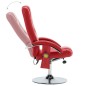 Massagesessel mit Fußhocker Rot Kunstleder Massagesessel mit Fußhocker Rot Kunstleder
