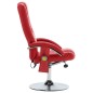Massagesessel mit Fußhocker Rot Kunstleder Massagesessel mit Fußhocker Rot Kunstleder