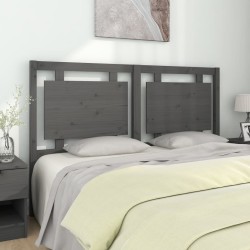 vidaXL Kopfteil Grau 155,5x4x100 cm Massivholz Kiefer