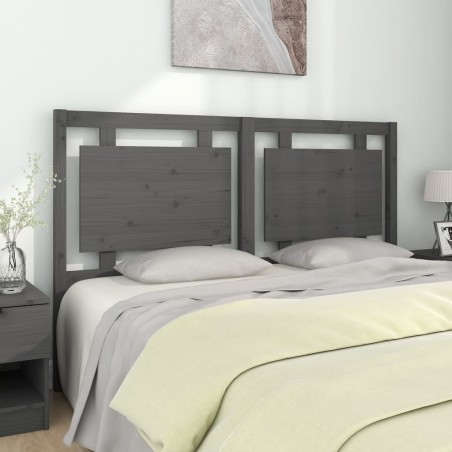 vidaXL Kopfteil Grau 155,5x4x100 cm Massivholz Kiefer