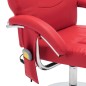 Massagesessel mit Fußhocker Rot Kunstleder Massagesessel mit Fußhocker Rot Kunstleder