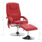 Massagesessel mit Fußhocker Rot Kunstleder Massagesessel mit Fußhocker Rot Kunstleder