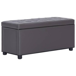 vidaXL Ottoman mit Stauraum 87,5 cm Grau Kunstleder 