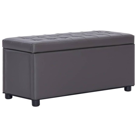 vidaXL Ottoman mit Stauraum 87,5 cm Grau Kunstleder 