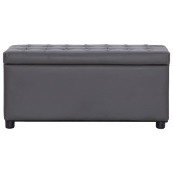 vidaXL Ottoman mit Stauraum 87,5 cm Grau Kunstleder 