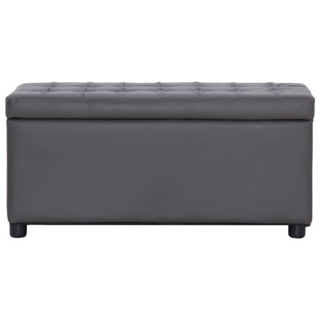 vidaXL Ottoman mit Stauraum 87,5 cm Grau Kunstleder 