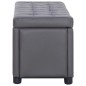vidaXL Ottoman mit Stauraum 87,5 cm Grau Kunstleder vidaXL Ottoman mit Stauraum 87,5 cm Grau Kunstleder