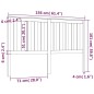 vidaXL Kopfteil Grau 156x6x101 cm Massivholz Kiefer