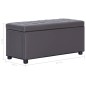 vidaXL Ottoman mit Stauraum 87,5 cm Grau Kunstleder vidaXL Ottoman mit Stauraum 87,5 cm Grau Kunstleder