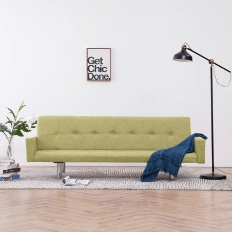 Schlafsofa mit Armlehnen Grün Polyester