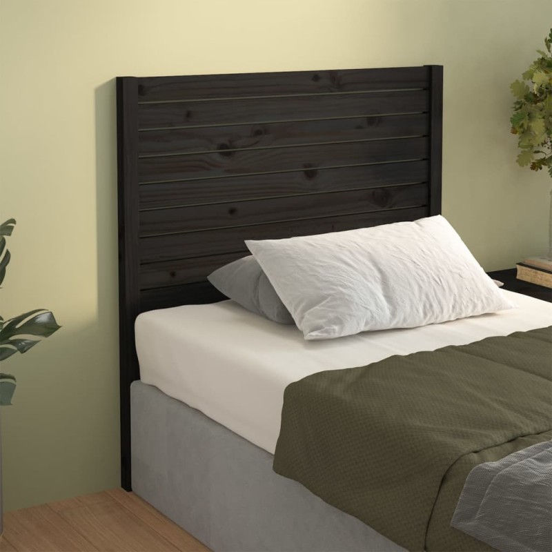 vidaXL Kopfteil Schwarz 106x4x100 cm Massivholz Kiefer