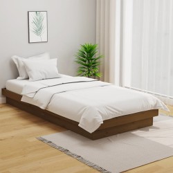 vidaXL Massivholzbett Honigbraun 100x200 cm