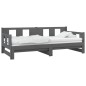 vidaXL Tagesbett Ausziehbar Grau Massivholz Kiefer 2x(90x190) cm vidaXL Tagesbett Ausziehbar Grau Massivholz Kiefer 2x(90x190) cm
