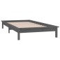 vidaXL Massivholzbett mit LEDs Grau 90x190 cm vidaXL Massivholzbett mit LEDs Grau 90x190 cm