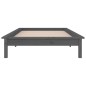 vidaXL Massivholzbett mit LEDs Grau 90x190 cm vidaXL Massivholzbett mit LEDs Grau 90x190 cm