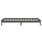 vidaXL Massivholzbett mit LEDs Grau 90x190 cm vidaXL Massivholzbett mit LEDs Grau 90x190 cm