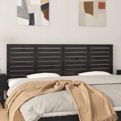vidaXL Wand-Kopfteil Schwarz 206x3x63 cm Massivholz Kiefer